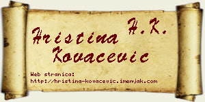 Hristina Kovačević vizit kartica